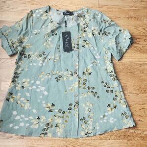(L) NWT Papa Lightweight Rayon Cotton Blend Breathable Sustainable Soft Earthy